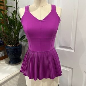 lululemon athletica Magenta Pleated Peplum Tank